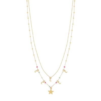 COLLANA MICRO SOGGETTI E RONDELLE SMALTATE IN ARGENTO 925°/°°