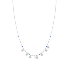 COLLANA TONDINI CAPRI E PALLINI SMALTATI IN ARGENTO 925°/°°