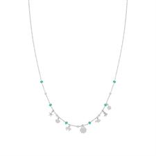 COLLANA CAPRI SOGGETTI MARINI E RONDELLE SMALTATE IN ARGENTO 925°/°°