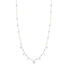 COLLANA CAPRI SOGGETTI PALLINI E RONDELLE SMALTATE ARGENTO 925°/°°