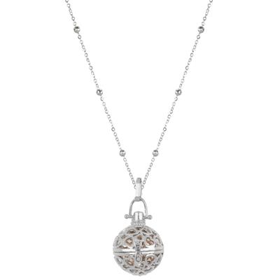 COLLANA CHIAMA ANGELI SFERA CUORI LISCI BRASS