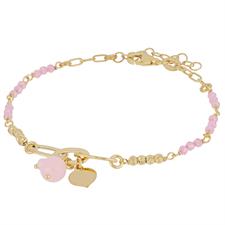 BRACCIALE PALLINI SLASH SPINELLO CON PIETRA ROSA IN ARGENTO 925°/°°