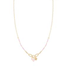 COLLANA PALLINI SLASH SPINELLO CON PIETRA ROSA IN ARGENTO 925°/°°