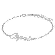 BRACCIALE SCRITTA CAPRI IN ARGENTO 925°/°°