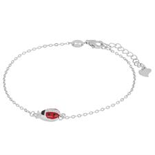 BRACCIALE FORZATINA COCCINELLA SMALTO E ZIRCONI IN ARGENTO 925°/°°