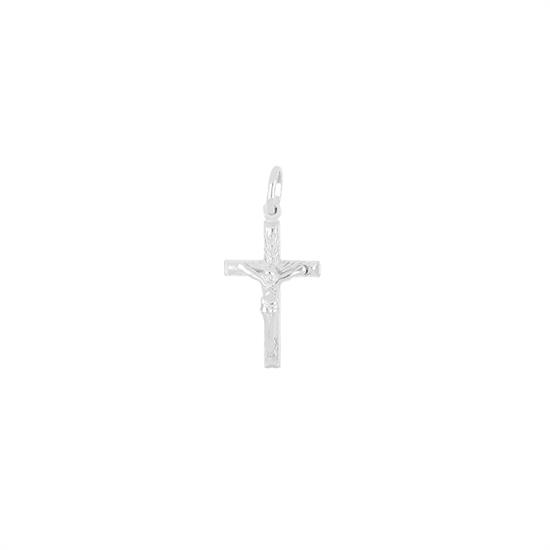 PENDENTE CROCE CRISTO RIGATA IN ARGENTO 925°/°°