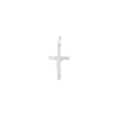 PENDENTE CROCE CRISTO RIGATA IN ARGENTO 925°/°°