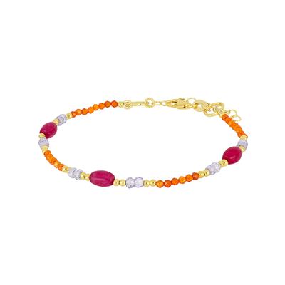 BRACCIALE GIADA PORPORA E SPINELLO VIOLA E ARANCIONE ARGENTO 925°/°°