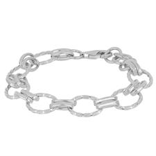 BRACCIALE MAGLIE LISCE E LAVORATE INTRECCIATE IN ARGENTO 925°/°°