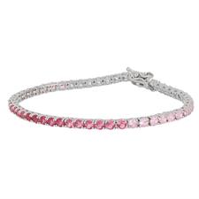 BRACCIALE TENNIS 3MM SFUMATO GRADAZIONI ROSA IN ARGENTO 925°/°°