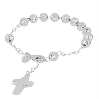 BRACCIALE ROSARIO PENDENTE PALLINO SLASH 6MM IN ARGENTO 925°/°°