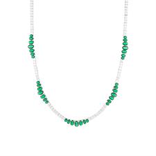 COLLANA TENNIS CON BAGUETTE COLOR ZIRCONATA IN ARGENTO 925°/°°