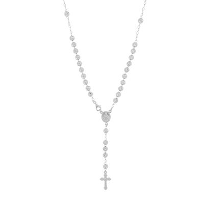 COLLANA ROSARIO PENDENTE PALLINO SLASH 6MM IN ARGENTO 925°/°°