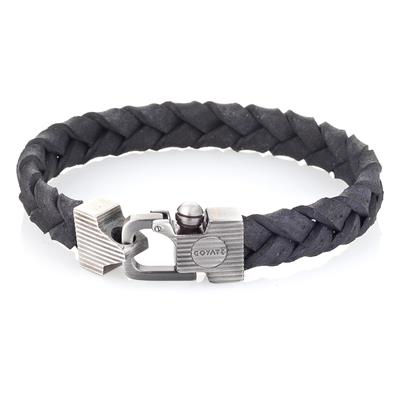 BRACCIALE ACCIAIO TRECCIA SPINA SALPA NERO