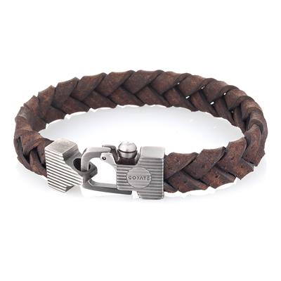 BRACCIALE ACCIAIO TRECCIA SPINA SALPA CAFFE