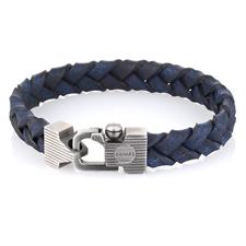 BRACCIALE ACCIAIO TRECCIA SPINA SALPA NAVY