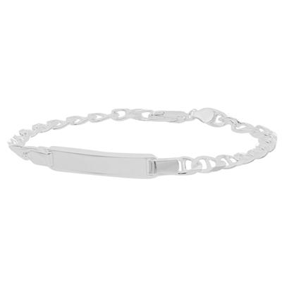 BRACCIALE TRAVERTINA E TARGHETTA 1°MISURA IN ARGENTO 925°/°°