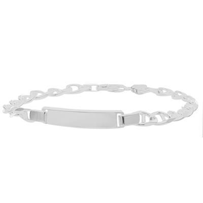 BRACCIALE TRAVERTINA E TARGHETTA 2°MISURA IN ARGENTO 925°/°°