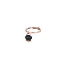 ANELLO CAMPANELLA MINI ROSE' ZIRCONI BLACK IN ARGENTO 925°/°°