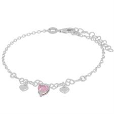 BRACCIALE MULTI CUORI E CUORE ZIRCONE COLOR IN ARGENTO 925°/°°