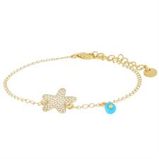 BRACCIALE STELLA MARINA E TURCHESE IN ARGENTO 925°/°°