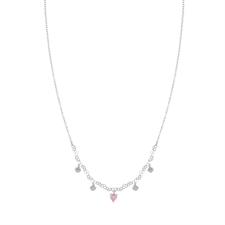 COLLANA MULTI CUORI E CUORE ZIRCONE COLOR IN ARGENTO 925°/°°