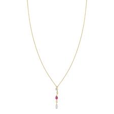 COLLANA MIX ZIRCONI PENDENTI COLOR IN ARGENTO 925°/°°