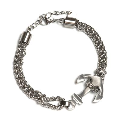 BRACCIALE ANCORA E CATENA IN ACCIAIO