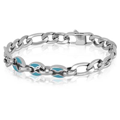 BRACCIALE MAGLIE MARINE SMALATATE IN ACCIAIO