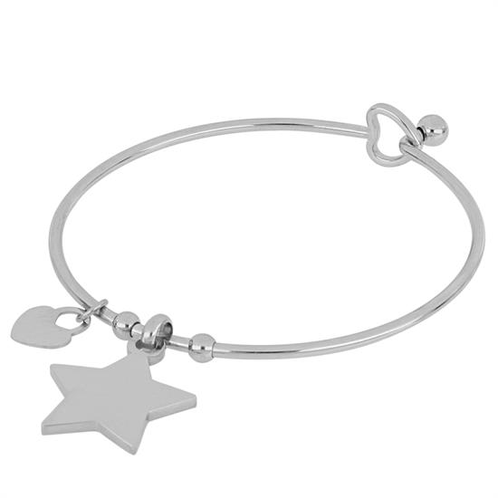 BRACCIALE MANETTA SILVER CON STELLA BIG IN ACCIAIO