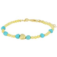 BRACCIALE P.TURCHESE SPINELLO LEMON E CONCHIGLIA ARGENTO 925°/°°