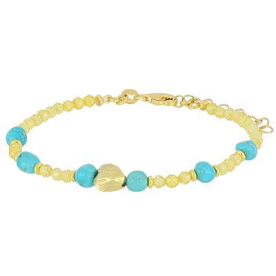 BRACCIALE P.TURCHESE SPINELLO LEMON E CONCHIGLIA ARGENTO 925°/°°