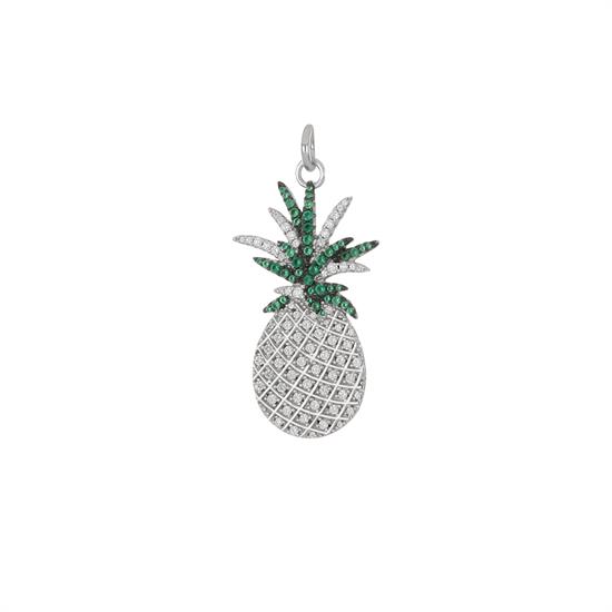 PENDENTE ANANAS ZIRCONATO IN ARGENTO 925°/°°