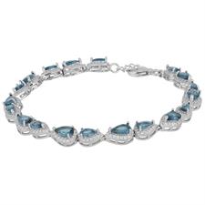 BRACCIALE TENNIS GOCCE COLOR ZIRCONI IN ARGENTO 925°/°°