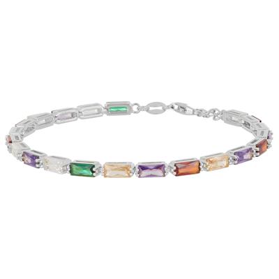 BRACCIALE TENNIS MULTI BAGUETTE IN ARGENTO 925°/°°