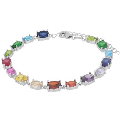 BRACCIALE ZIRCONI OVALI E MIX IN ARGENTO 925°/°°