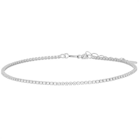 BRACCIALE TENNIS MORBIDO 1.2 REGOLABILE IN ARGENTO 925°/°°