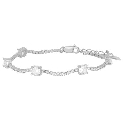 BRACCIALE TENNIS MORBIDO E CINQUE ZIRCONI 5MM IN ARGENTO 925°/°°