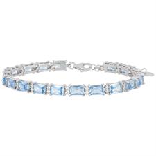 BRACCIALE TENNIS BAGUETTE COLOR CON DOPPIO ZIRCONE ARGENTO 925°/°°