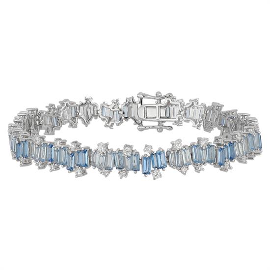 BRACCIALE TENNIS MULTI BAGUETTE E ZIRCONI ARGENTO 925°/°°