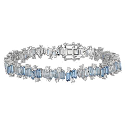 BRACCIALE TENNIS MULTI BAGUETTE E ZIRCONI ARGENTO 925°/°°