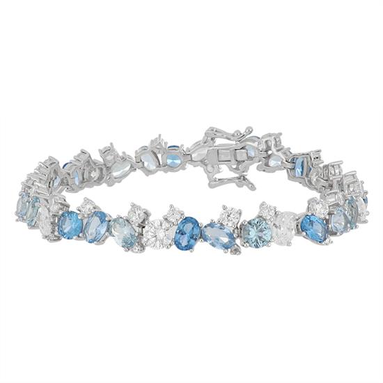 BRACCIALE TENNIS MIX FORME DI ZIRCONI SFUMATI ARGENTO 925°/°°