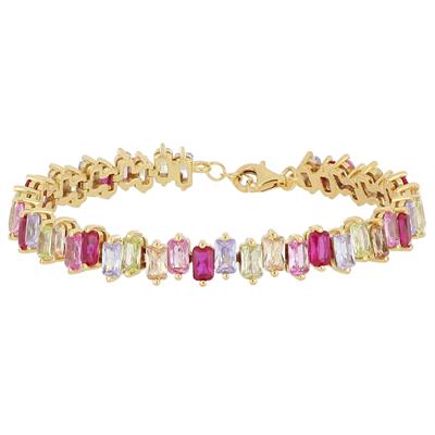 BRACCIALE TENNIS MULTI BAGUETTE E ZIRCONI ARGENTO 925°/°°