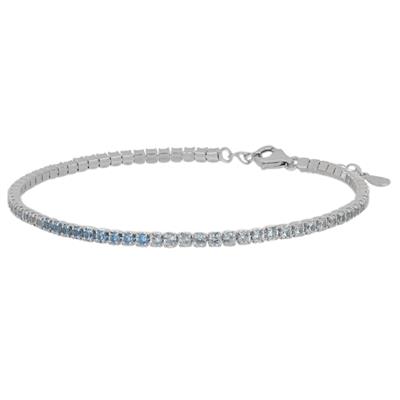 BRACCIALE TENNIS RODIO MORBIDO SFUMATO  ARGENTO 925°/°°