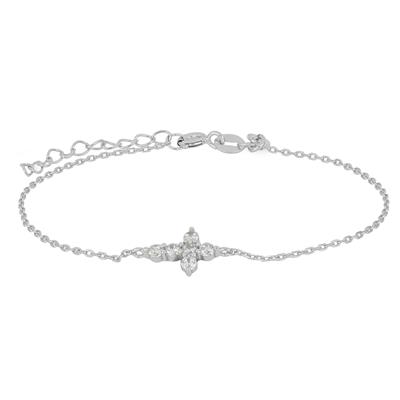 BRACCIALE CROCETTA ZIRCONATA IN ARGENTO 925°/°°