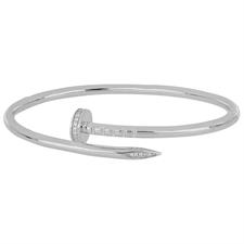 BRACCIALE MANETTA CHIODO GIRO DI ZIRCONI IN ARGENTO 925°/°°