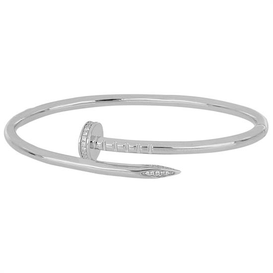 BRACCIALE MANETTA CHIODO GIRO DI ZIRCONI IN ARGENTO 925°/°°