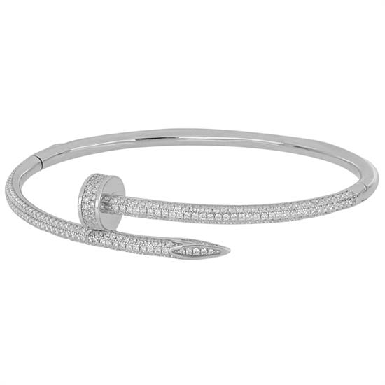 BRACCIALE MANETTA CHIODO ZIRCONATO  IN ARGENTO 925°/°°