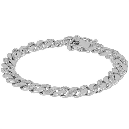 BRACCIALE GROUMETTA ALTERNATA ZIRCONI IN ARGENTO 925°/°°