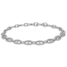 BRACCIALE MAGLIE MARINE ZIRCONATE IN ARGENTO 925°/°°